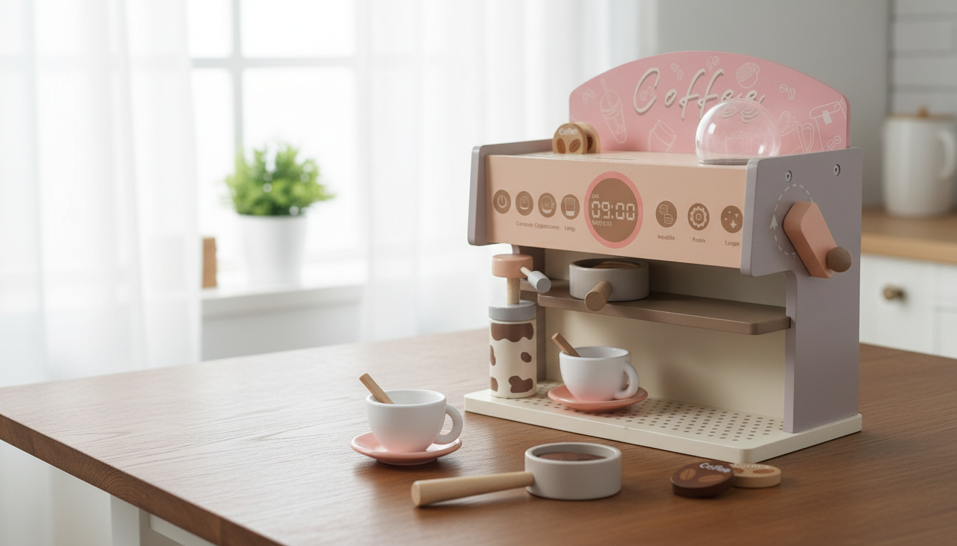Safe Wooden Coffee Maker Play Set: Paint, Edges & Parts
